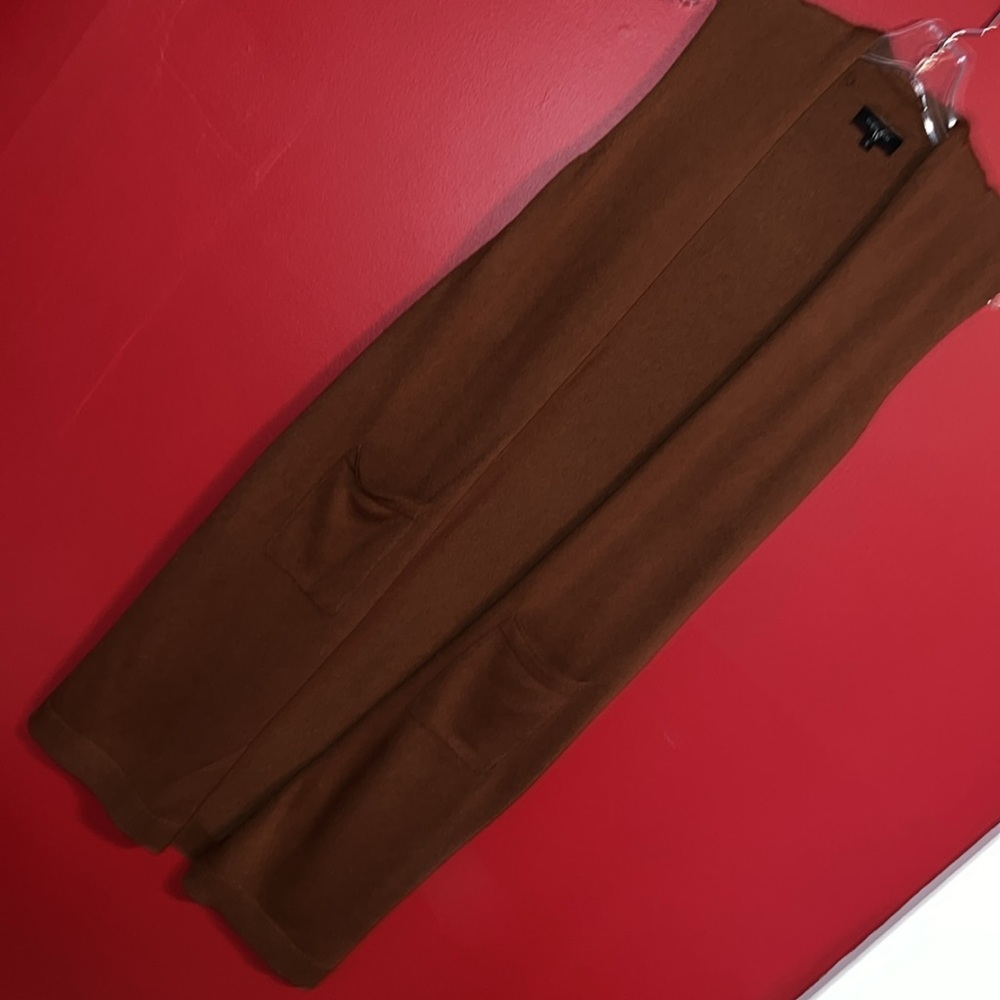Long Knit Vest in Copper Color